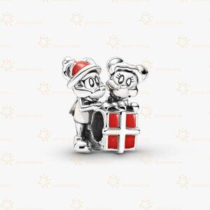 Pandora Disney Mickey Mouse and Minnie Mouse Present Charm